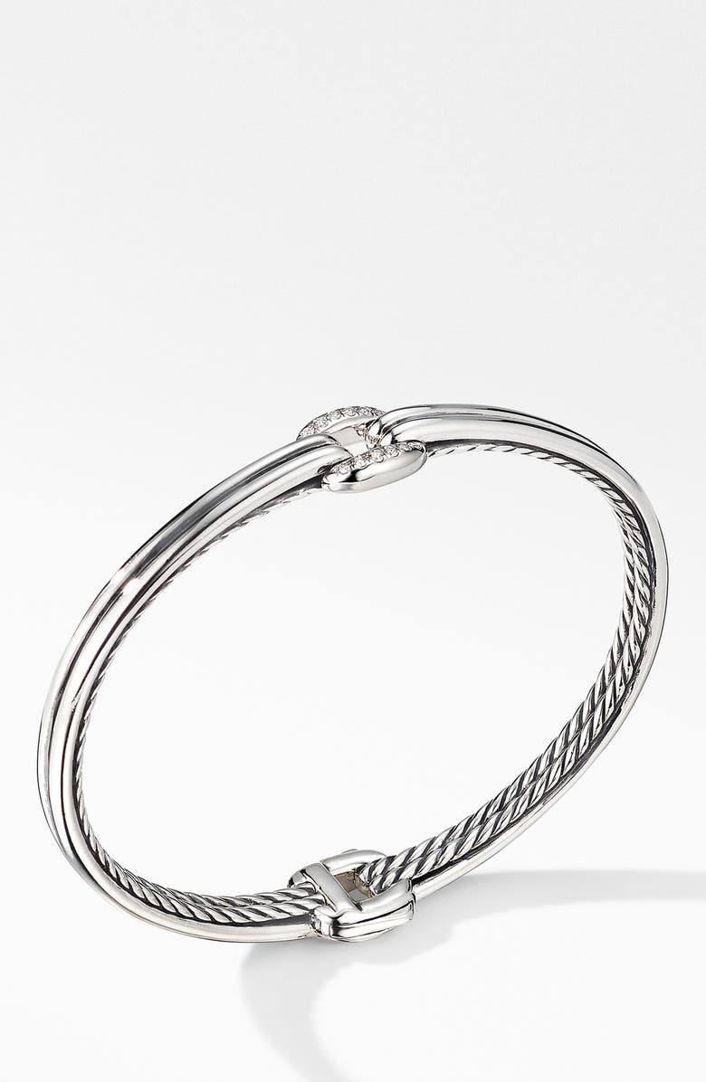 David Yurman Thoroughbred<sup>®</sup> Center Link Bracelet with Diamonds, Alternate, color,