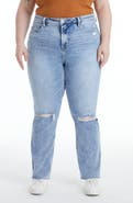 Bayeas Ally High Waist Distressed Straight Leg Jeans