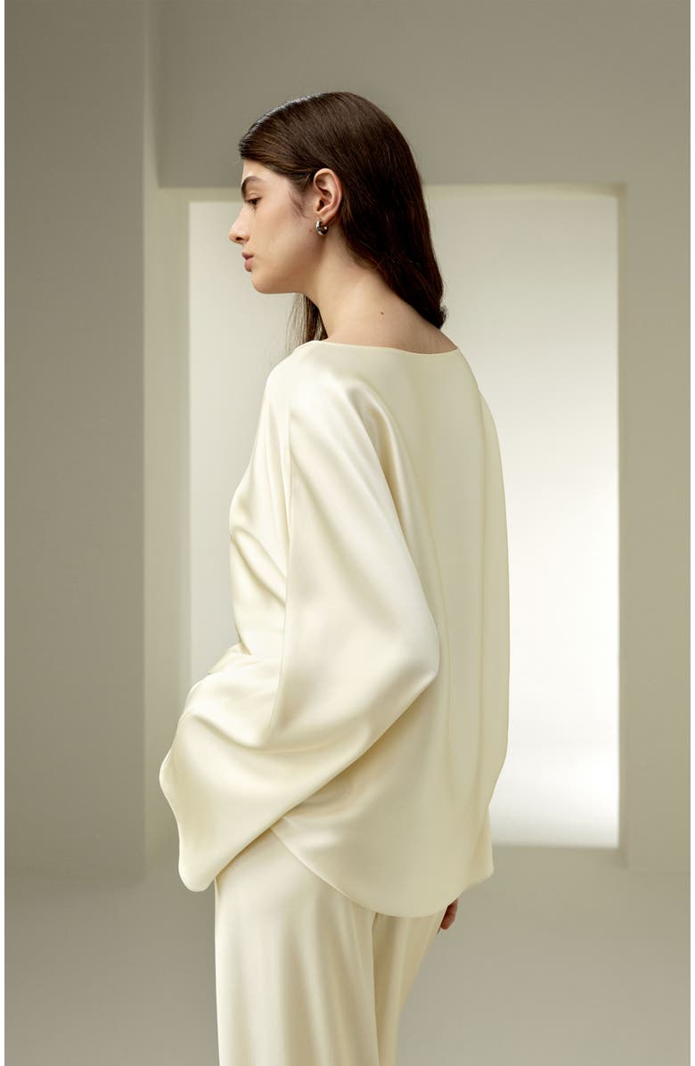 Lilysilk Silk Charmeuse Crewneck Blouse, Alternate, color, Lily White