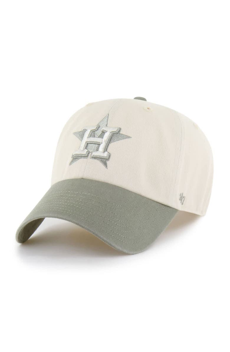 '47 Men's '47  Natural/Olive Houston Astros Two-Tone Fashion Clean Up Adjustable Hat, Main, color, Natural