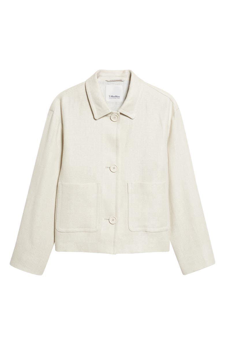 Max Mara Dattero Stretch Flax & Cotton Jacket, Main, color, Ivory
