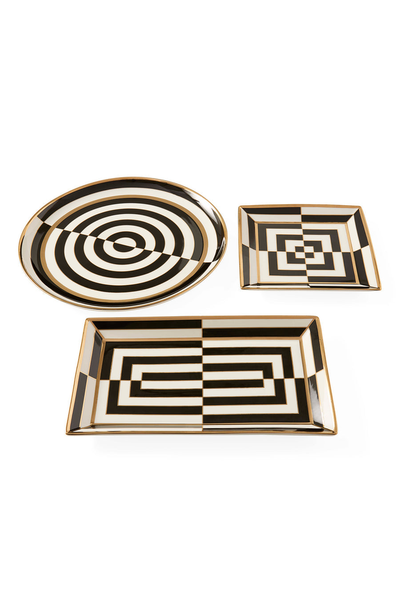 Jonathan Adler Op Art Round Serving Tray, Alternate, color,