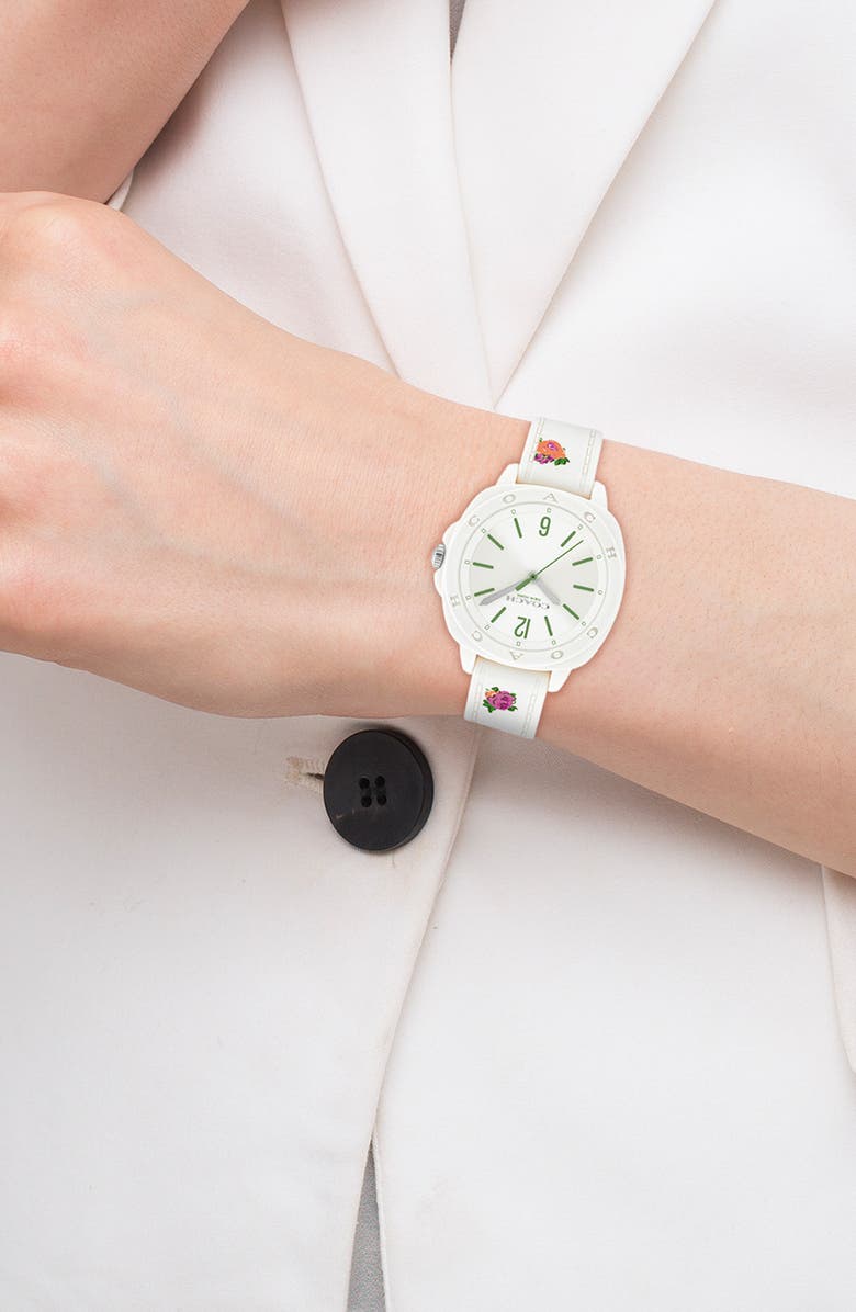 COACH Kitt Silicone Strap Watch, 35.4mm, Alternate, color, 