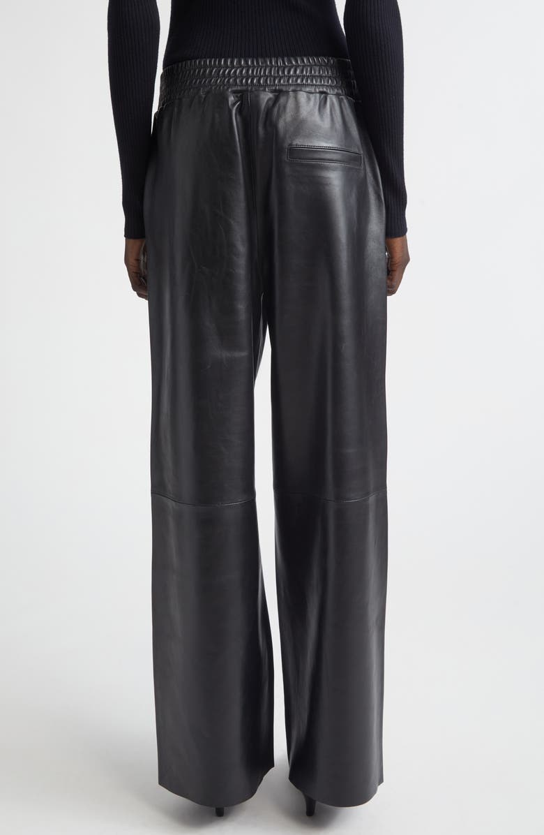 Stand Studio Maja Wide Leg Leather Pants, Alternate, color, Black