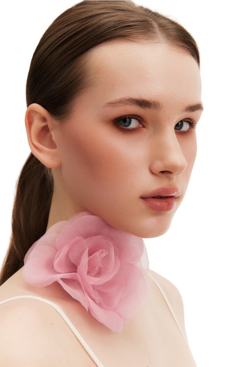 Bloom Silk Flower Pin, Alternate, color, Black