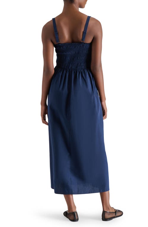 Steve Madden Adriana Smocked Maxi Dress In Navy
