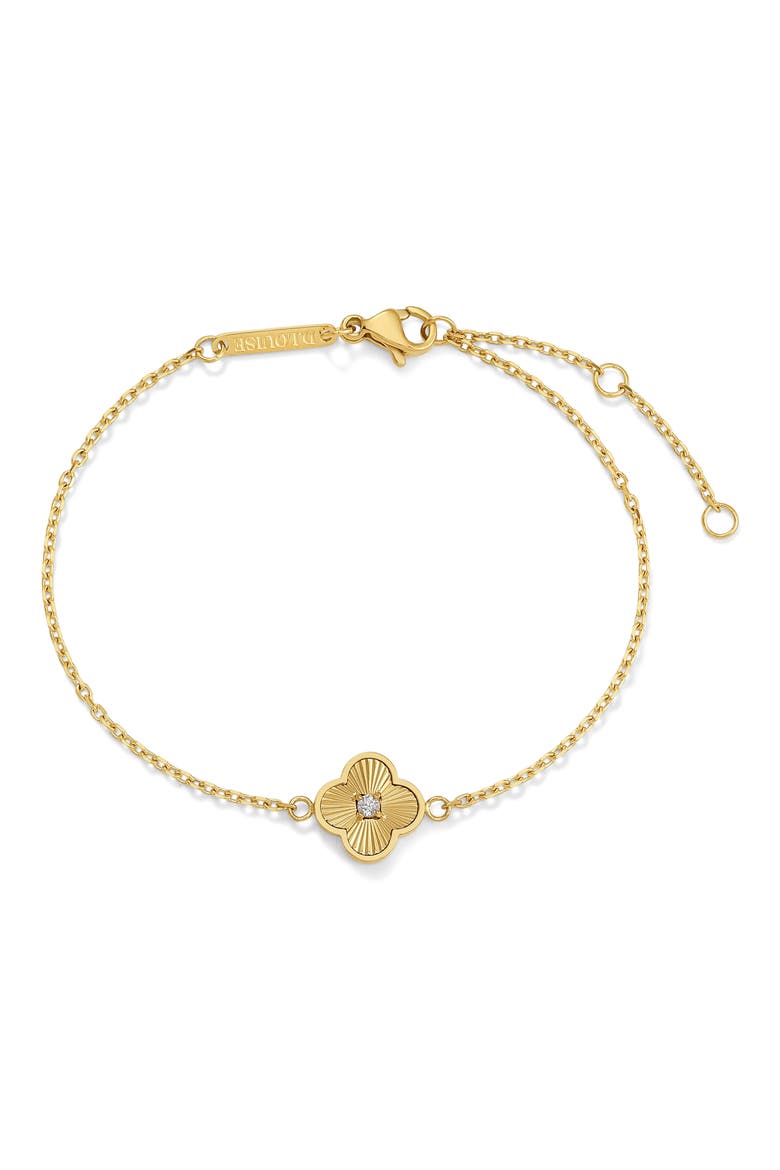 Pleated Clover Bracelet, Main, color, GOLD