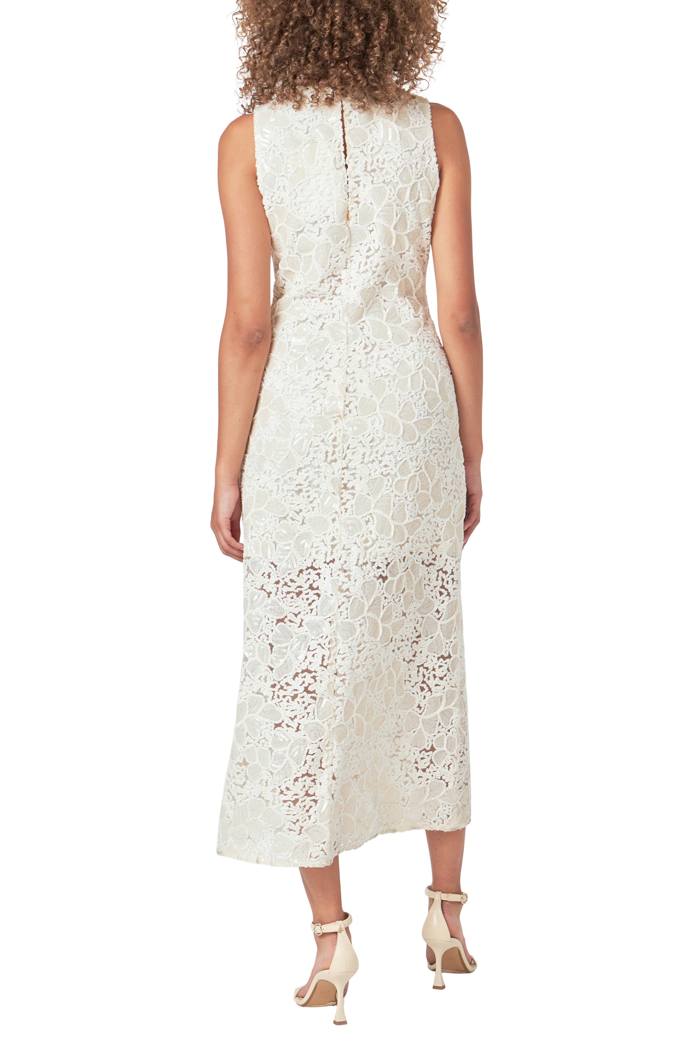 Sequin Floral Sleeveless Dress - image 2