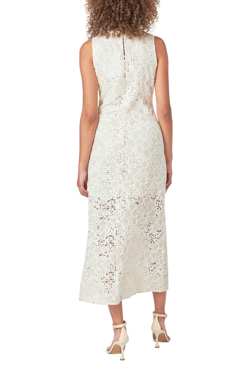 Sequin Floral Sleeveless Dress, Alternate, color, IVORY