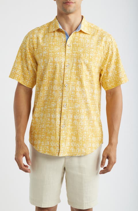Coastal Ease Carrico Tiles IslandZone® Short Sleeve Button-Up Shirt