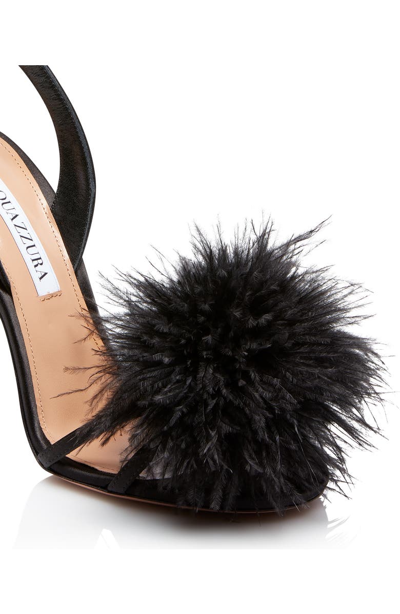 Aquazzura Boudoir Ostrich Feather Sandal, Alternate, color,