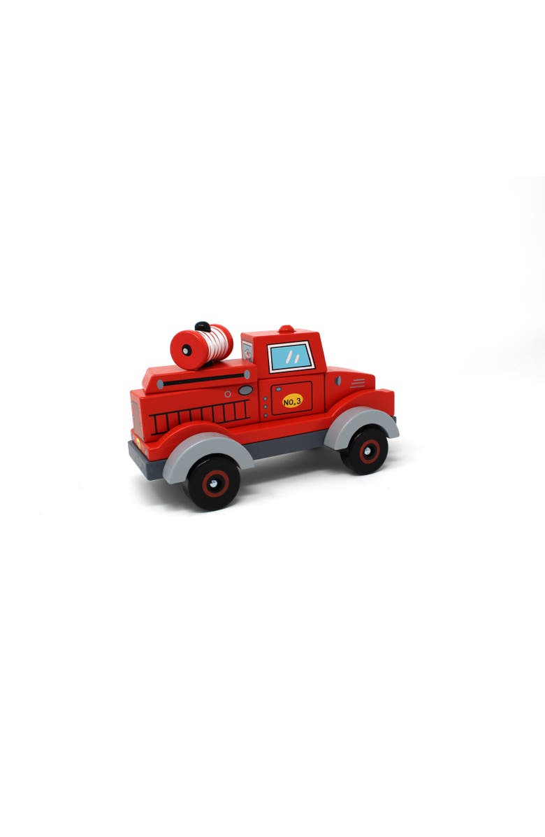 Jack Rabbit Creations Firetruck Stack & Play Puzzle Toy, 3D, Plastic, Kids, Alternate, color, Multicolored