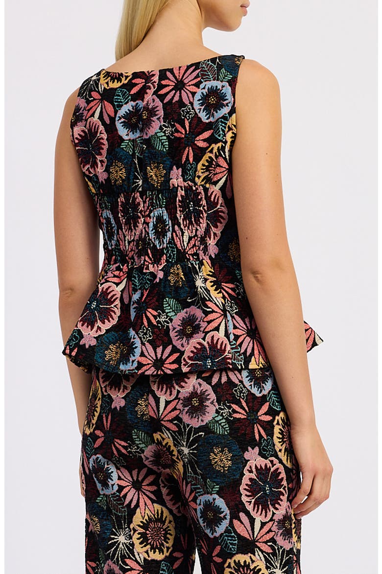 Zoya Floral Peplum Top, Alternate, color, BLACK MULTI FLORAL