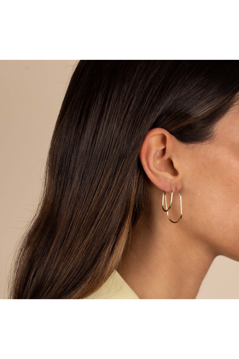 Solid Endless Oval Shape Hoop Earring 14K, Alternate, color, 14K Gold - 29MM