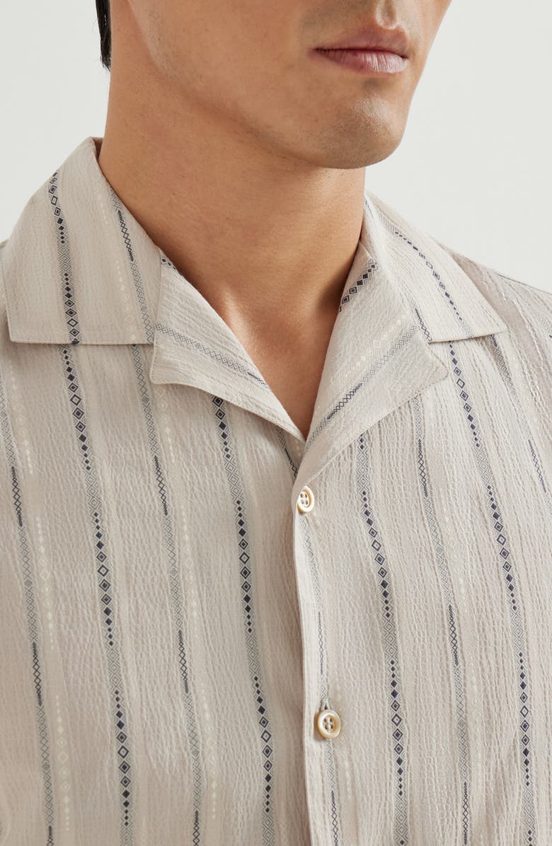 Brunello Cucinelli Seersucker shirt, Alternate, color, Panama