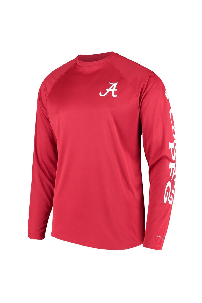 Men's Columbia Crimson Alabama Crimson Tide Terminal Tackle Omni-Shade Raglan Long Sleeve T-Shirt, Alternate, color, Crimson