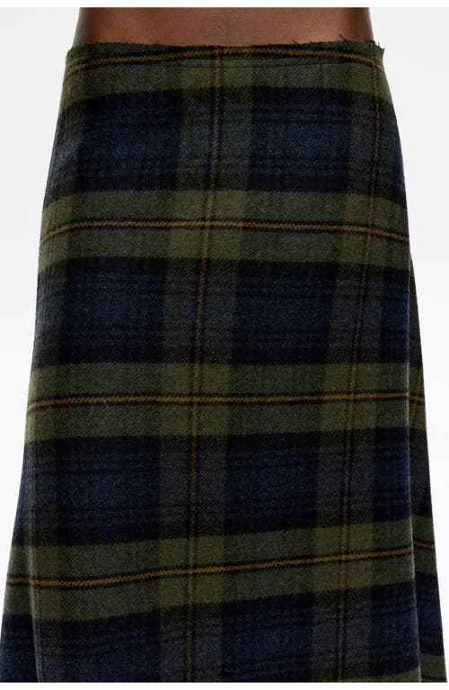 Bimba Y Lola Tartan-pattern Asymmetrical Skirt In Animal Print