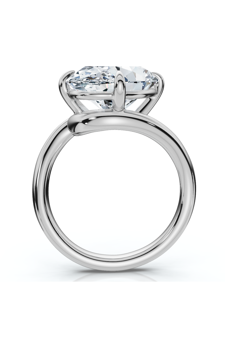 Certified 7Ct Aire Oval Cut Diamond Solitaire Engagement Ring 14k Gold Lab Grown, Alternate, color, 14k White Gold