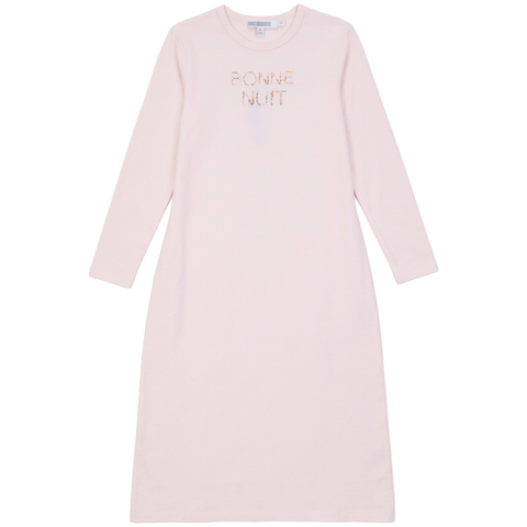 Bonne Nuit Long Sleeve Cotton Spandex Nightgown
