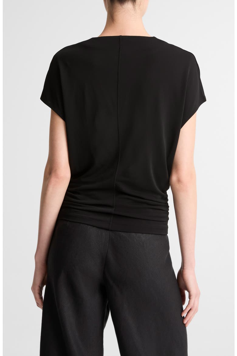 Ruched Dolman Sleeve Top, Alternate, color, BLACK