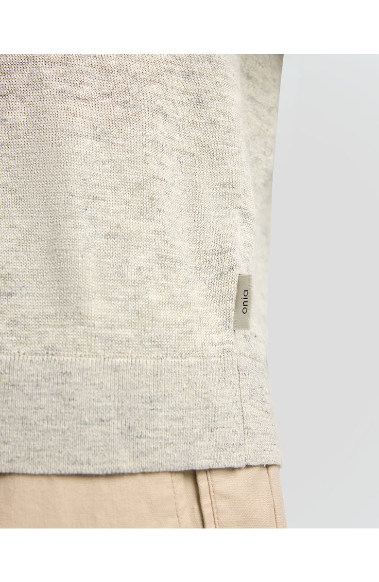 Onia Linen Long Sleeve Sweater Polo, Alternate, color,
