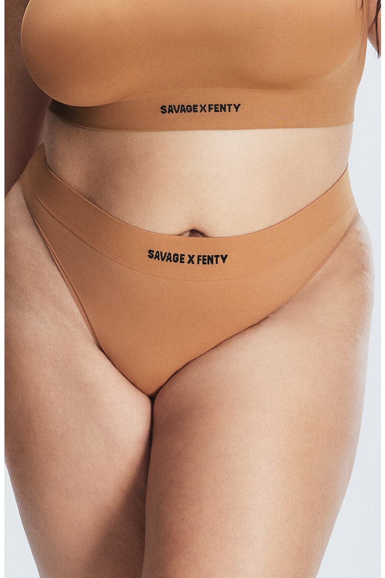 Seamless High Waist Bikini Panties, Alternate, color, SWEET LATTE NUDE
