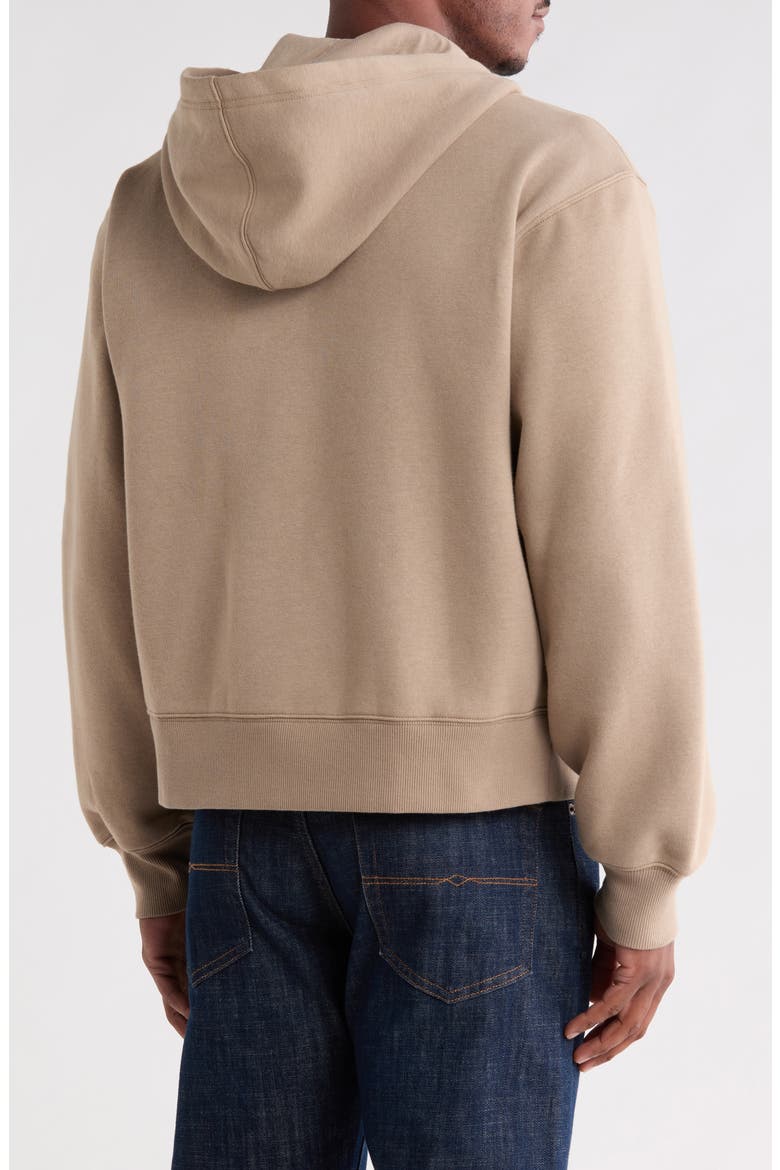 Cropped Fleece Zip Hoodie, Alternate, color, TAN TEAK