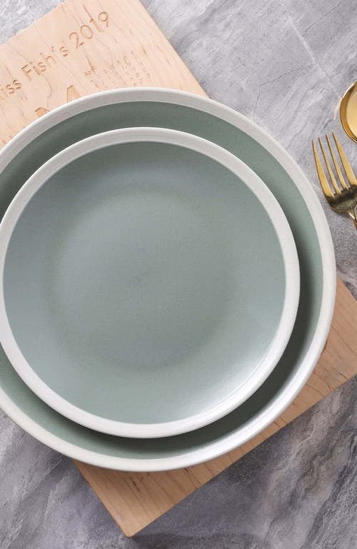 Stone Lain Serenity Stoneware 4-piece Dinner Plate Set In Green
