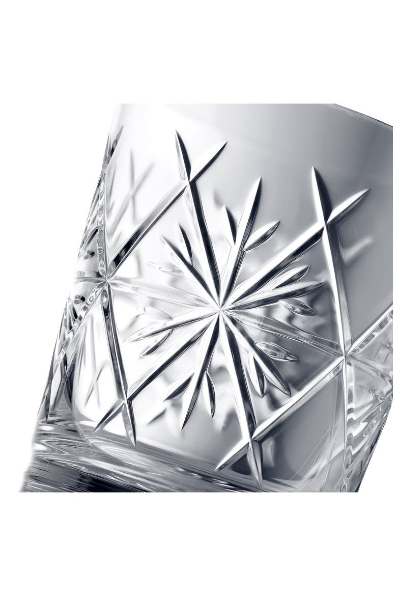 Winter Wonders Snowflake Set of 2 Lead Crystal Double Old Fashioned Glasses, Alternate, color, NO COLOR