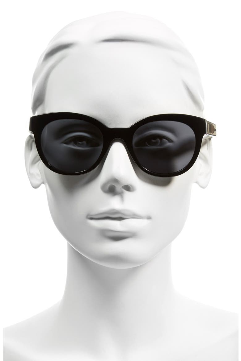 52mm Retro Sunglasses, Alternate, color, BLACK