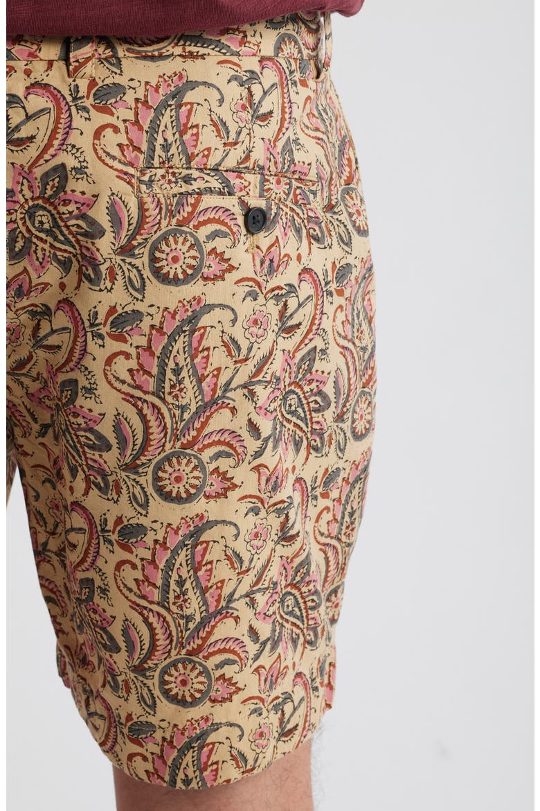 Floral Paisley Flat Front Cotton Shorts, Alternate, color, PAISLEY