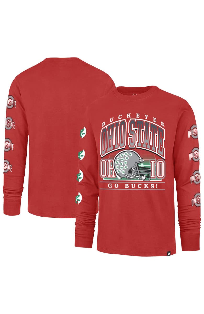'47 Men's '47 Red Ohio State Buckeyes Go Big Long Sleeve T-Shirt, Main, color, Red