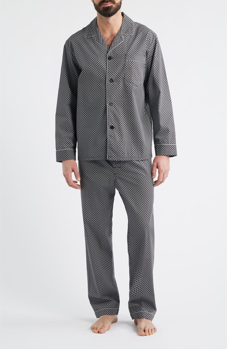 Majestic International Santuary Cotton Sateen Pajamas, Main, color, Black