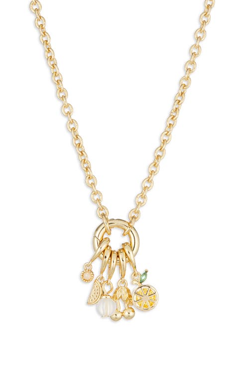 Leith Cubic Zirconia Fruit Charm Necklace In Gold