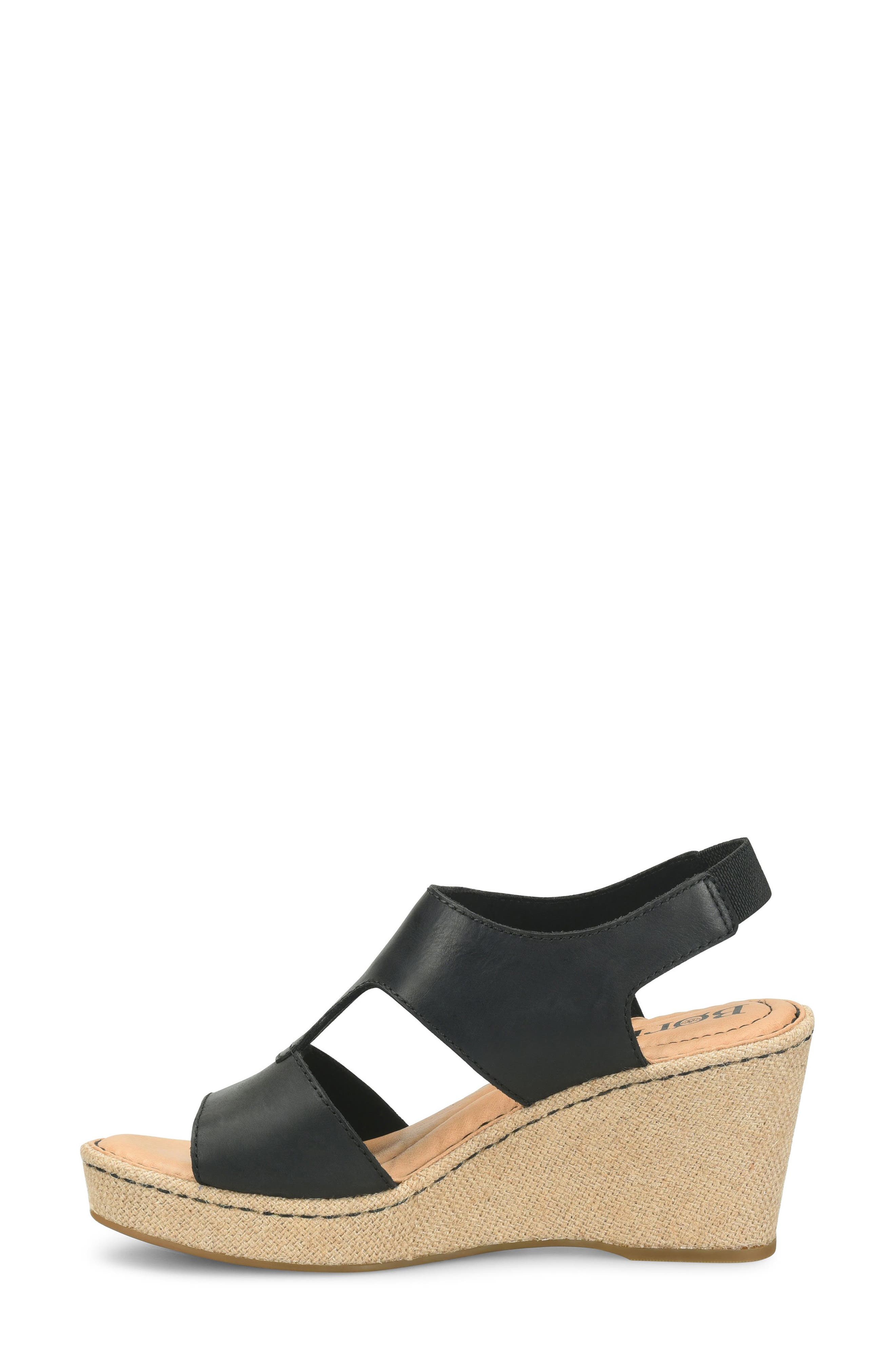 Børn Siene Espadrille Wedge Sandal, Alternate, color, Black Leather