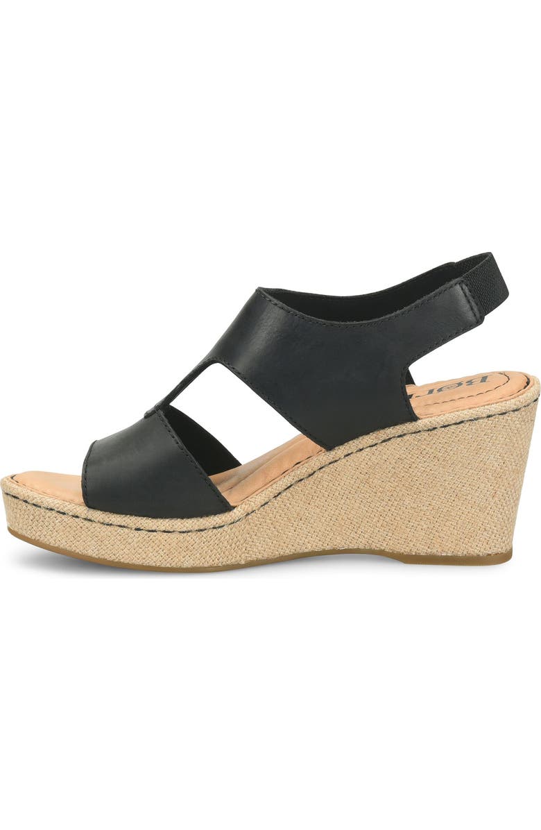Børn Siene Espadrille Wedge Sandal, Alternate, color, Black Leather