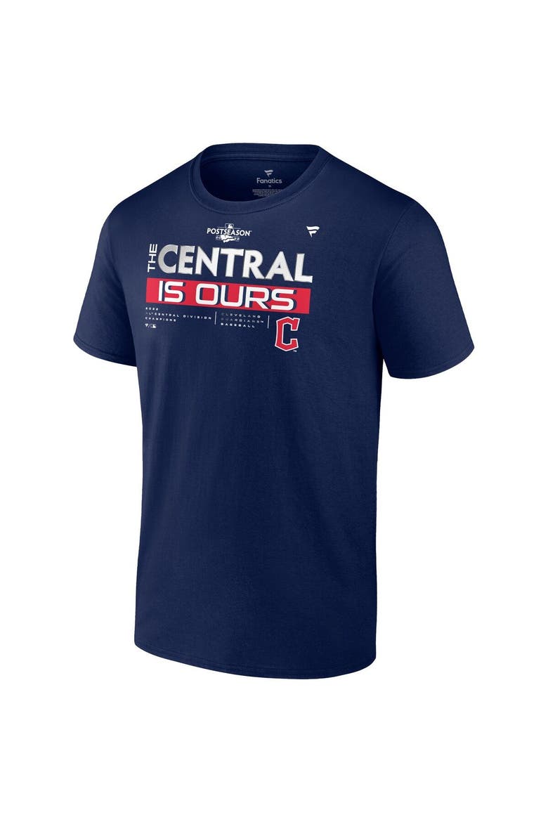 Men's Fanatics Branded Navy Cleveland Guardians 2022 AL Central Division Champions Locker Room T-Shirt, Alternate, color, Navy