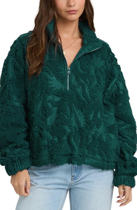 All the Time High Pile Fleece Quarter Zip Pullover