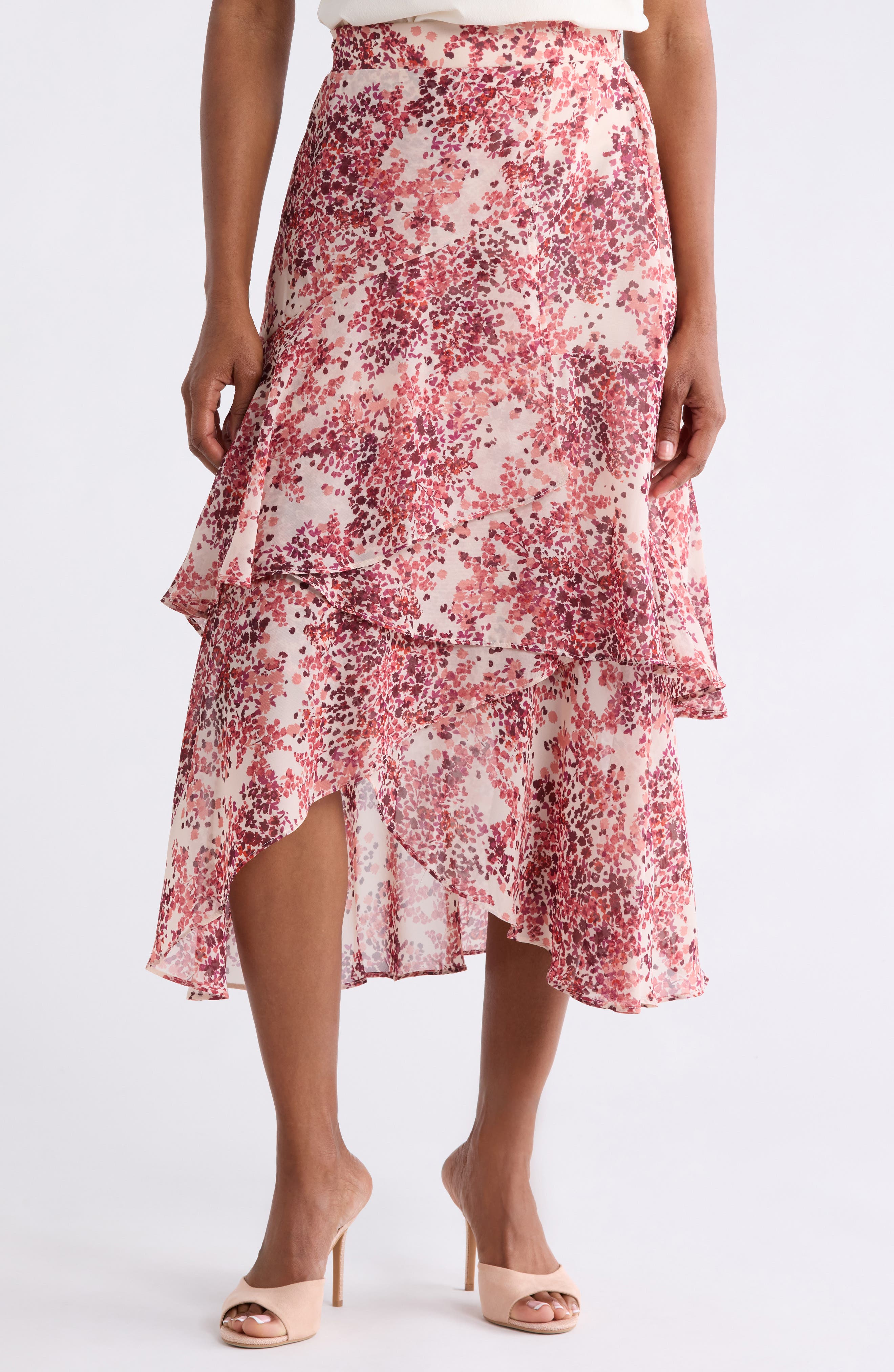 Ruffle High Low Maxi Skirt