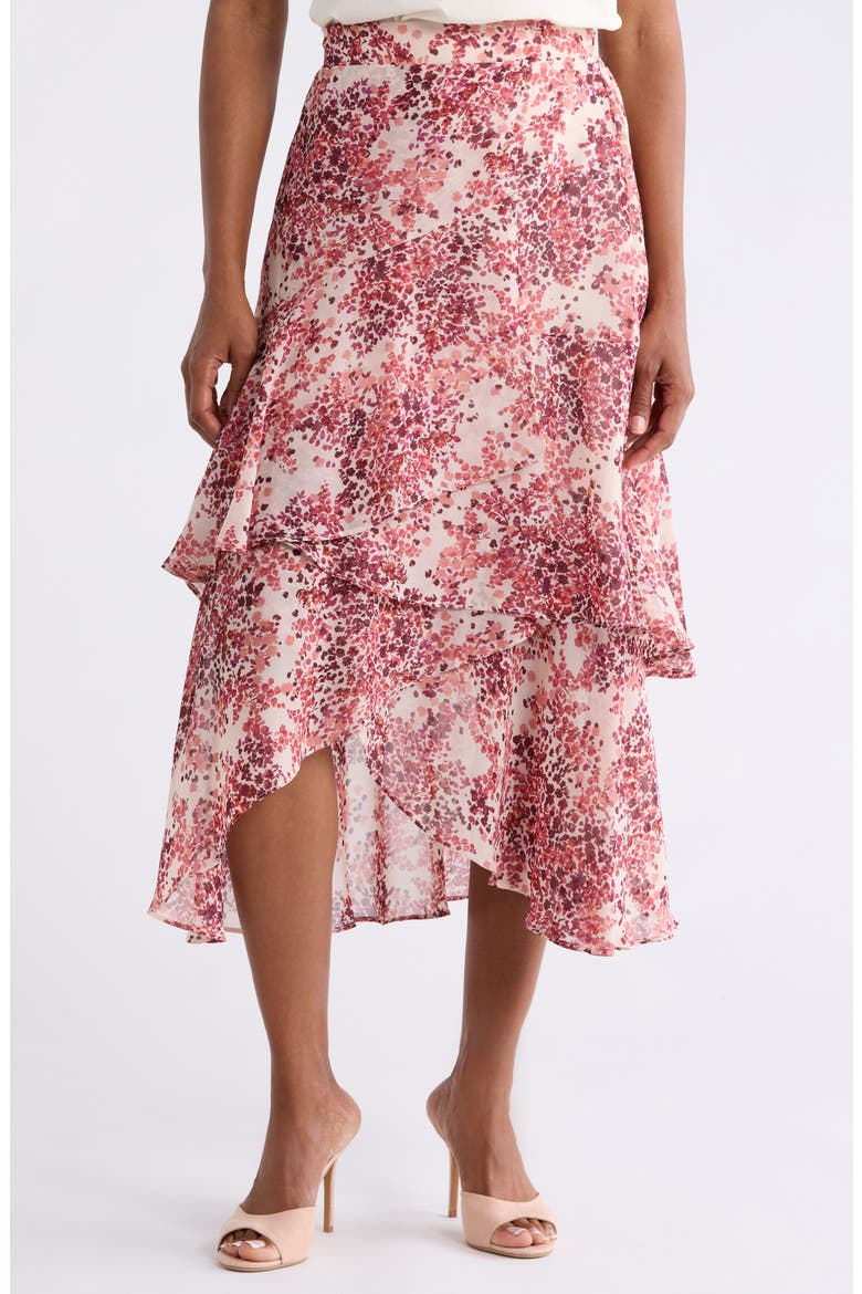 Ruffle High Low Maxi Skirt, Main, color, TPE/ MAV