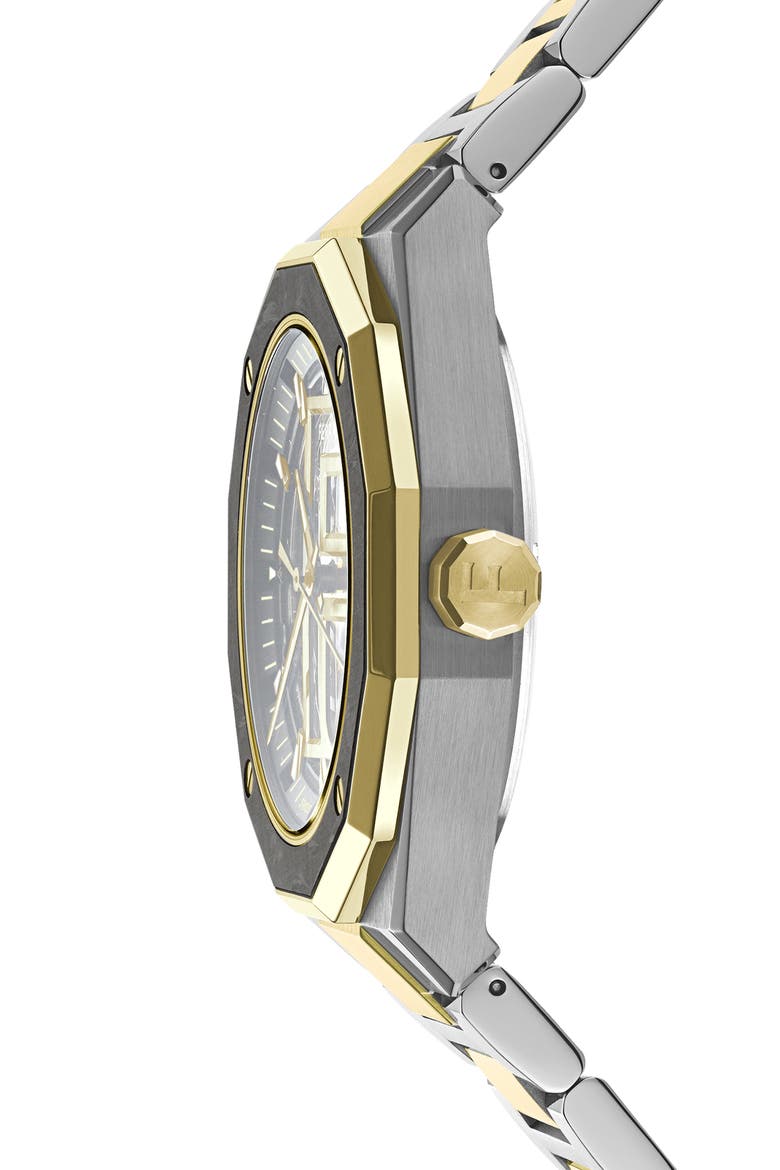 Edge Skeleton Automatic Bracelet Watch, 42mm, Alternate, color, TWO TONE