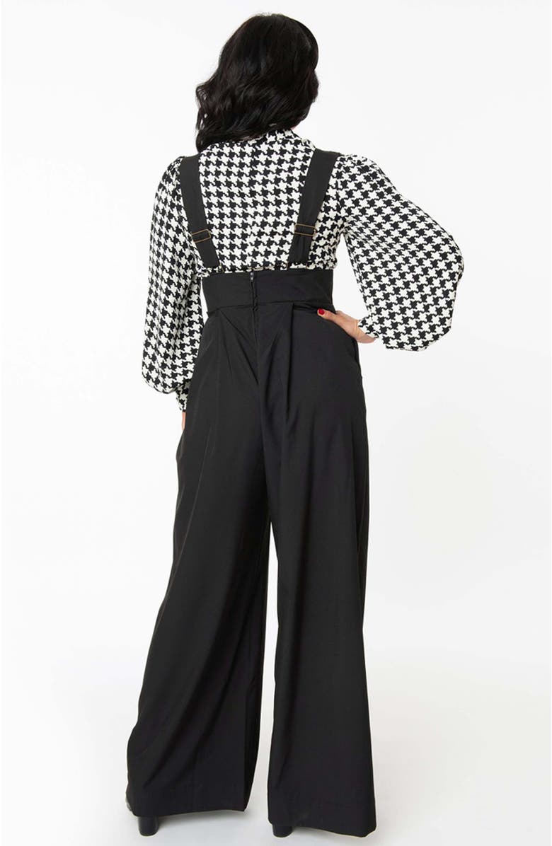 Unique Vintage Wide Leg Rochelle Suspender Pants, Alternate, color, Black