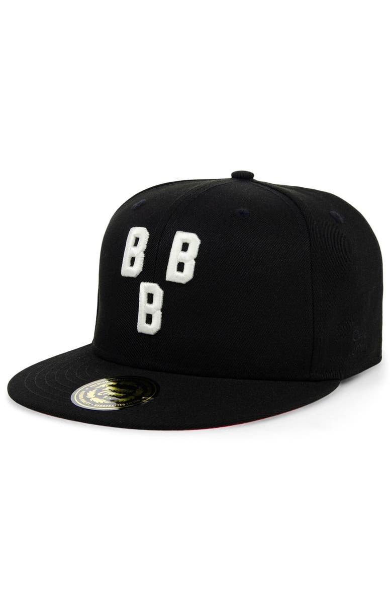 RINGS & CRWNS Men's Rings & Crwns Black Birmingham Black Barons Team Fitted Hat, Alternate, color, 