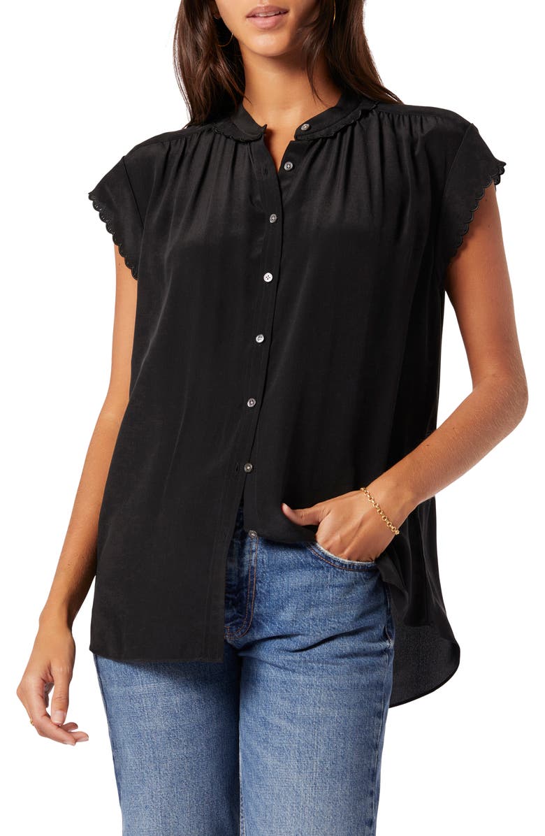 Joie Calais Silk Button-Up Blouse, Main, color, 
