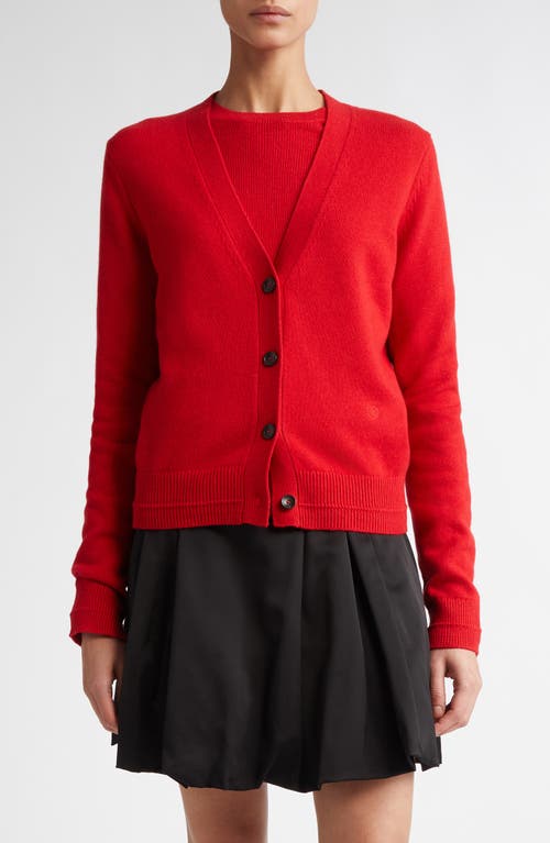 Maria McManus Classic Recycled Cashmere & Organic Cotton Cardigan in Red Lacquer 