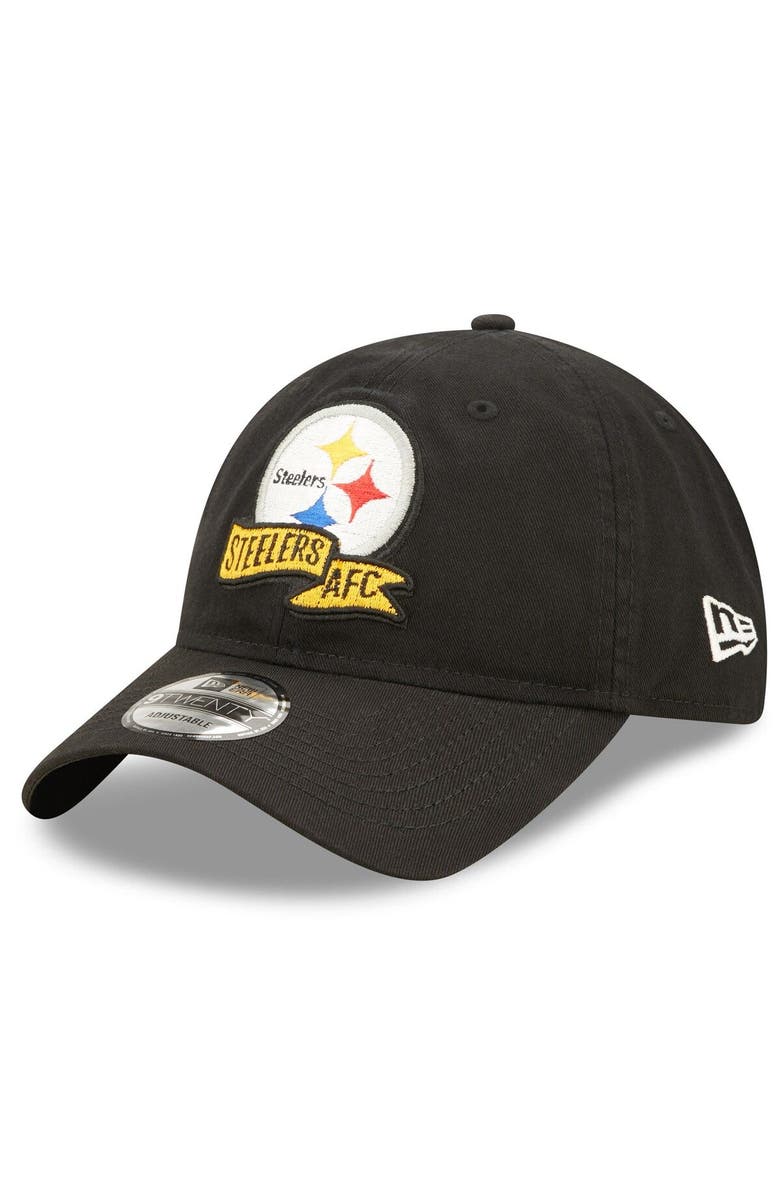 New Era Youth New Era Black Pittsburgh Steelers 2022 Sideline Adjustable 9TWENTY Hat, Alternate, color, 