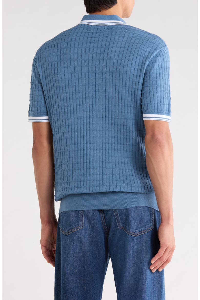 Cotton Grid Knit Polo, Alternate, color, COPEN BLUE