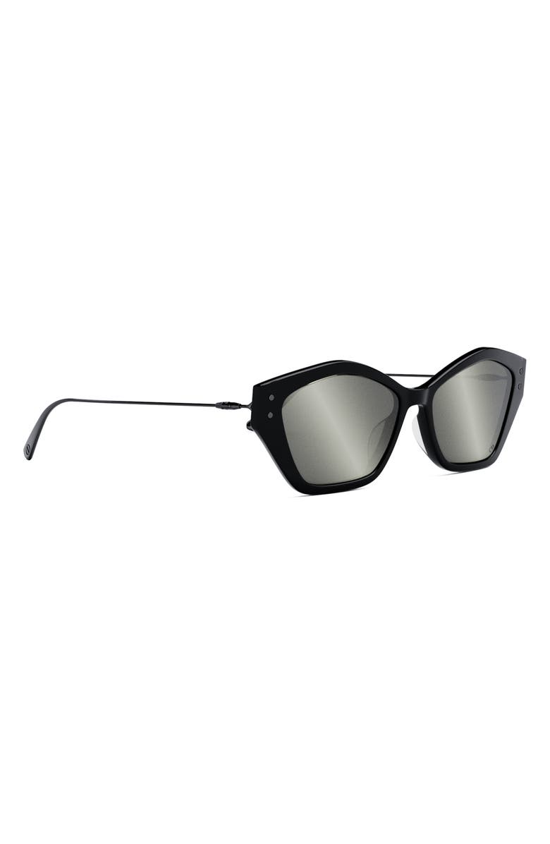 DIOR MissDior S1U 56mm Geometric Sunglasses, Alternate, color, Shiny Black / Smoke Mirror