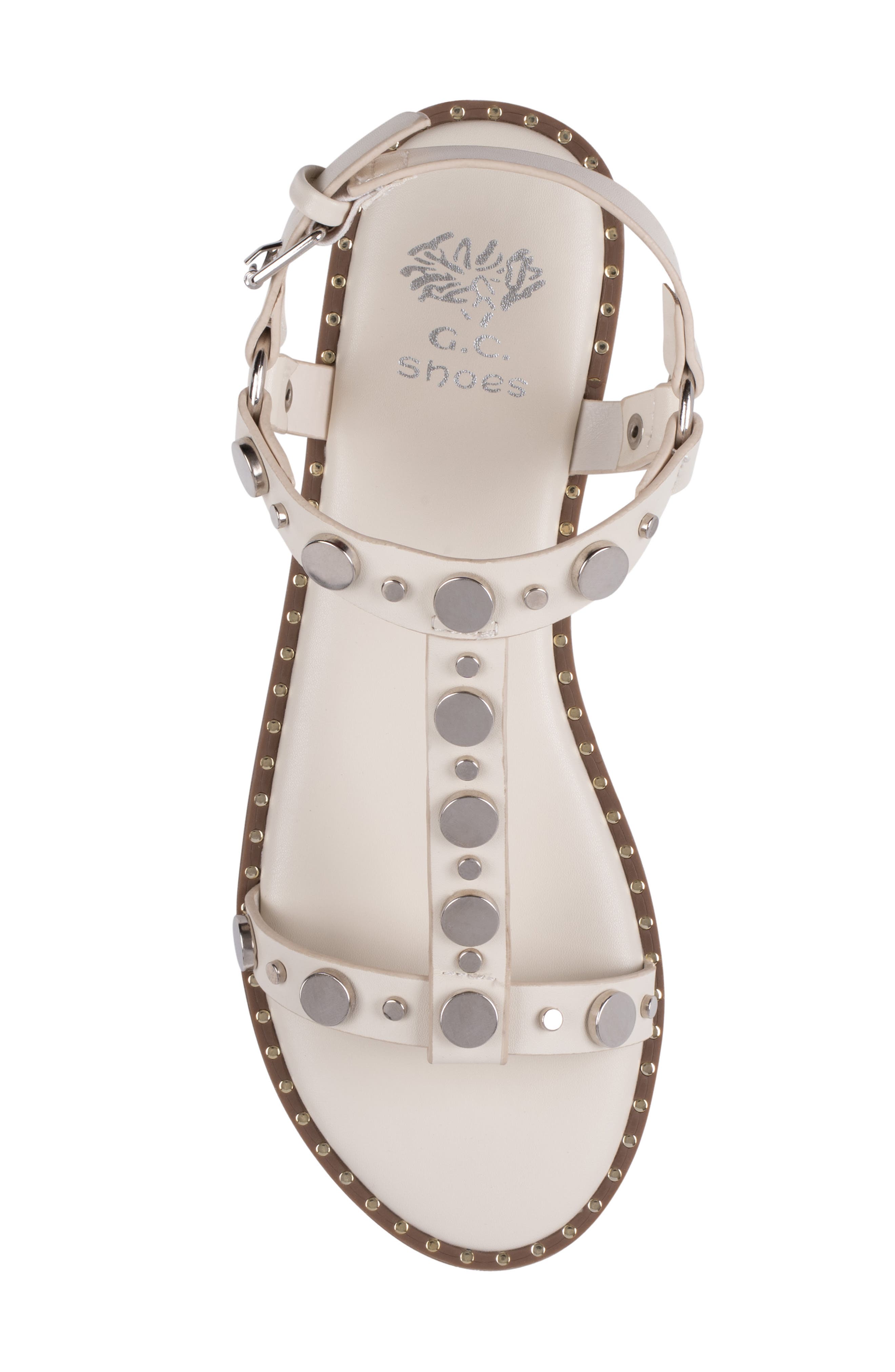 GOOD CHOICE NEW YORK Trinity Studded Sandal, Alternate, color, White
