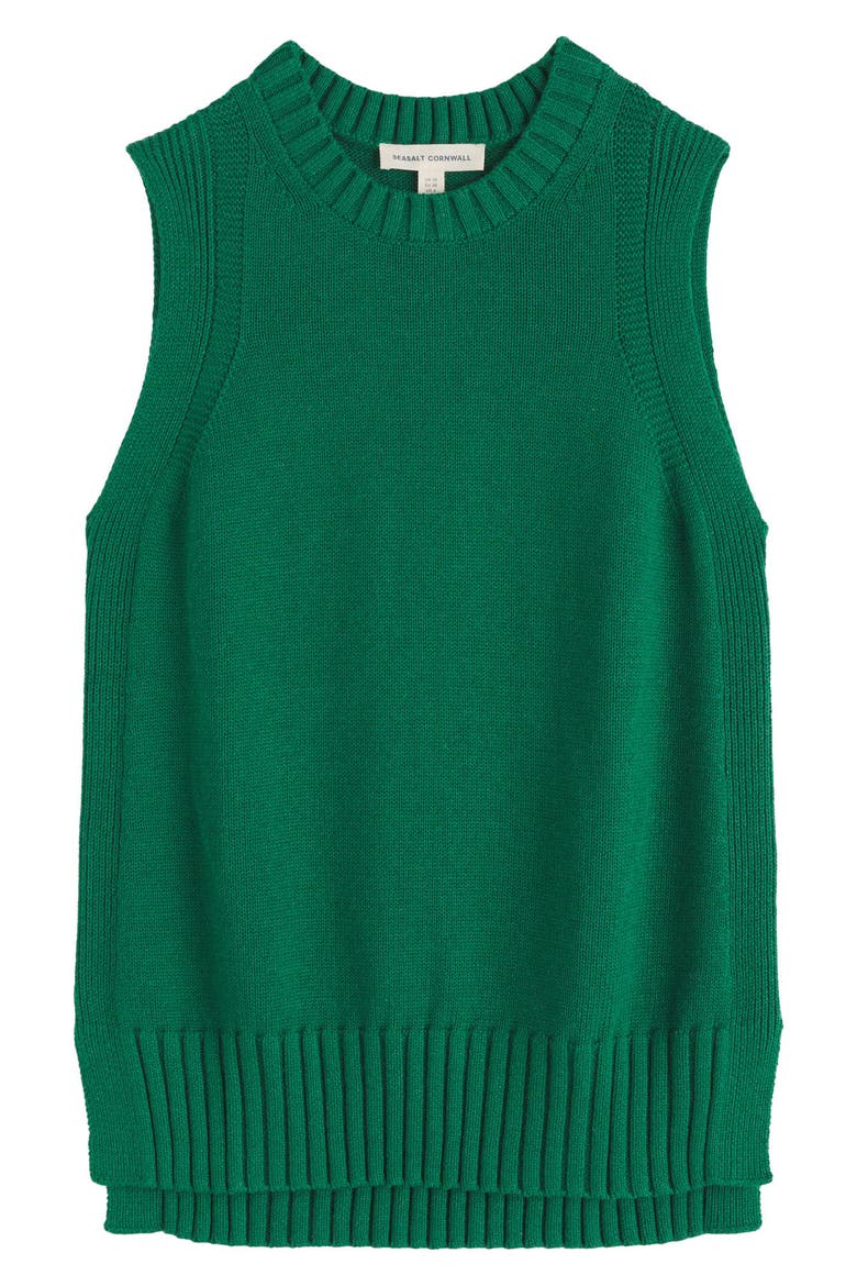 Organic Cotton Sweater Vest, Alternate, color, DARK STEM